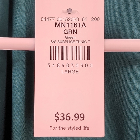 Buckle X Red By BKE Women's Green Satin Surplice Tunic Top - L - Picture 7 of 8